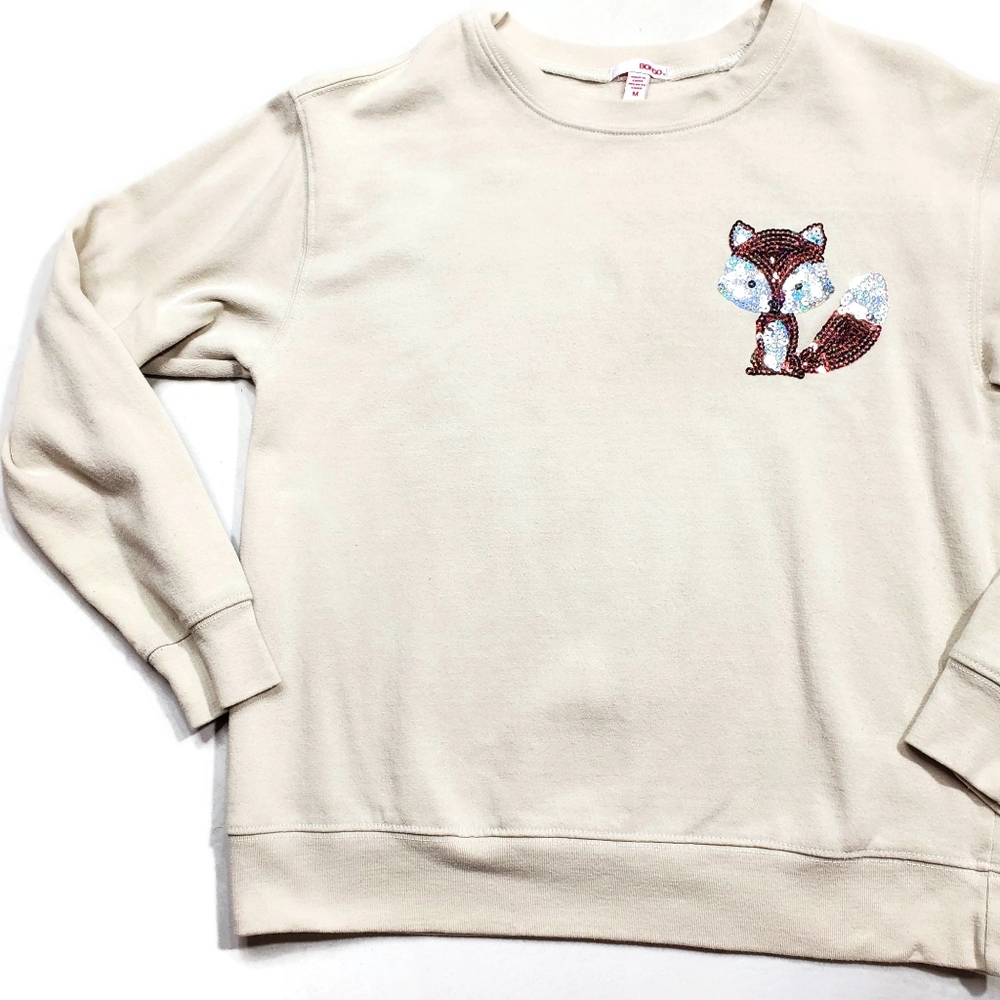 Bongo Sequin Fox Sweatshirt Medium - image 6
